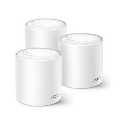 Router Inalambrico TP-Link DECO X50, Wi-Fi 6 Mesh AI AX3000 Dual Band, 574Mbps 2.4GHz y 2402Mbps 5GHz, (3-pack)