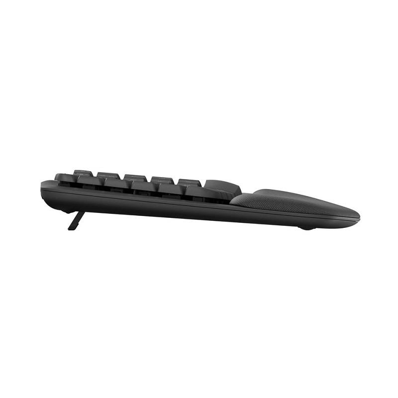 Teclado Ergonómico LOGITECH Wave Keys, Inalámbrico, Bluetooth, Español, Negro