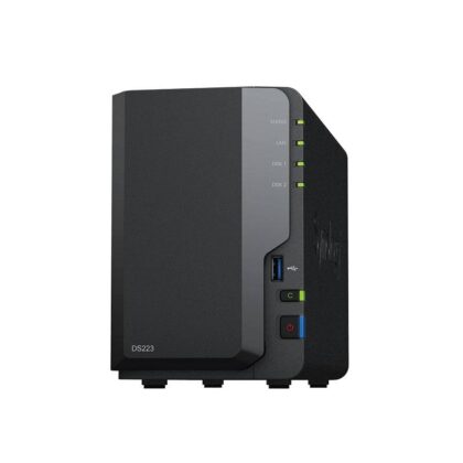 NAS Synology DS223, Para 2 Discos, CPU Realtek RTD1619B de 4 Núcleos, 2GB RAM DDR4, 2x USB 3.0, 1x RJ45