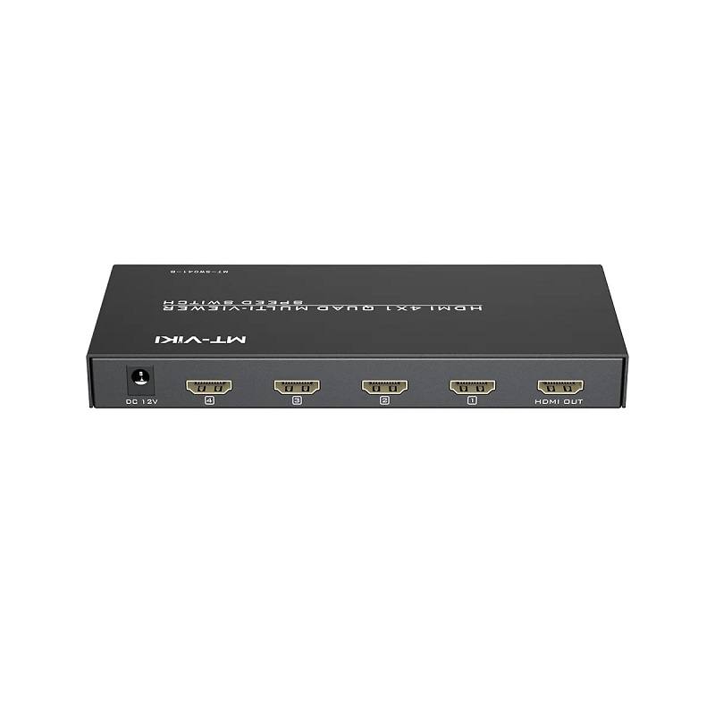 Multi Viewer MT-ViKI SW041-B, HDMI (4x1) de 4 puertos de entrada y 1 salidas, Full HD 1080P 60Hz