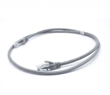 Cable UTP Cat5E T-VISION, 0.5 Metros, Color Gris, 100% Cobre, Pass Fluke, 7x0.2mm