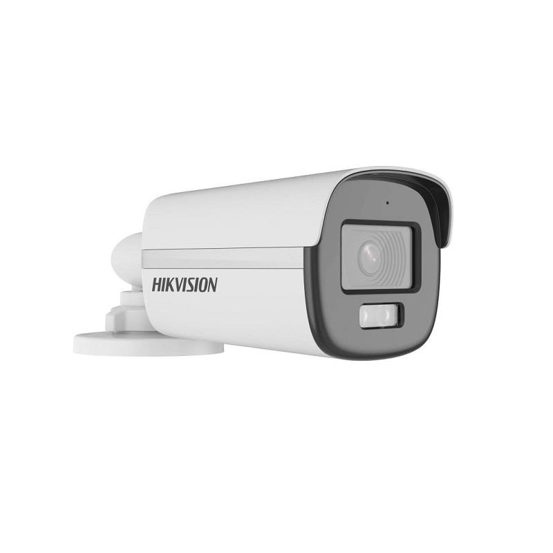 Cámara Bullet Hikvision, TVI/CVI/AHD/CVBS, 2.8 mm, 2MP, IR 40m, Smart Hybrid Light, Color Vu, Micrófono, IP67, Metal