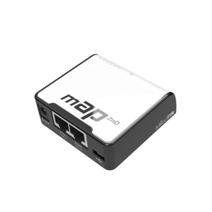 Micro Access Point MIKROTIK de cadena dual de 2,4 GHz, CPU de 650MHz, 64MB RAM, 2 puertos Ethernet, salida PoE