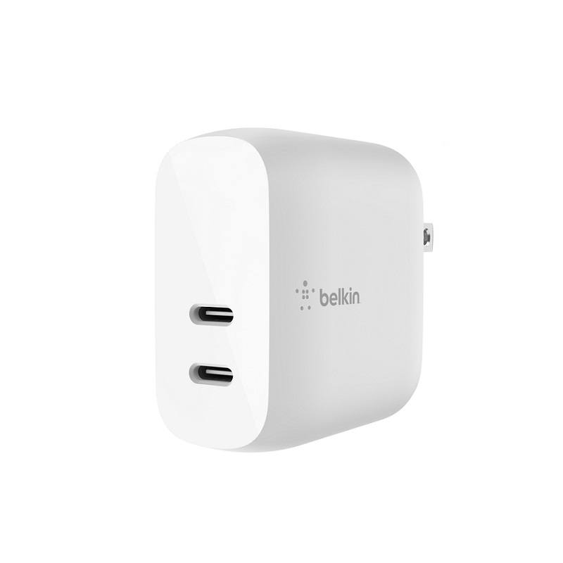 Cargador de Pared BELKIN, PD USB Tipo C BoostCharge con PPS 40W, carga rápida, Blanco