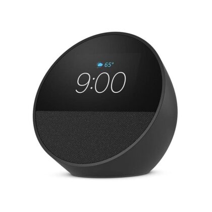 Bocina Amazon Echo Spot, con Alexa, Conexión Bluetooth y Wi-Fi, color Negro, Gen 2024