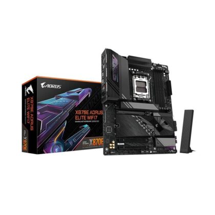 Tarjeta Madre GIGABYTE X870E AORUS ELITE WIFI7, AMD Socket AM5, DDR5 8000(OC), HDMI, M.2, SATA 6Gb/s, USB 3.2, USB tipo C (DisplayPort), Lan 2.5G ATX