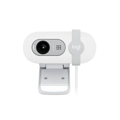 Webcam Logitech BRIO 100, Full HD 2MP, micrófono incorporado, conexión USB 2.0 Plug and Play, Blanco