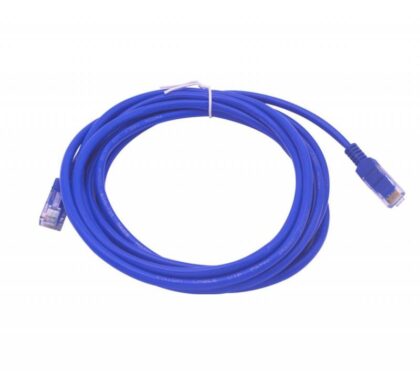 Cable UTP Cat5E T-VISION, 3 Metros, Color Azul, 100% Cobre, Pass Fluke, 7x0.2mm