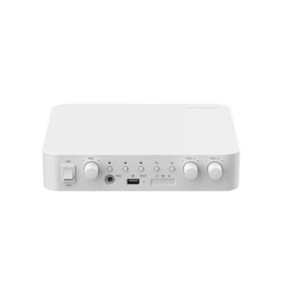 Amplificador IP HIKVISION QAE1A80G1-VB de 80W, 2 Zonas de Audio Independientes, Conectividad Bluetooth/USB y Vinculación de Alertas de Emergencia