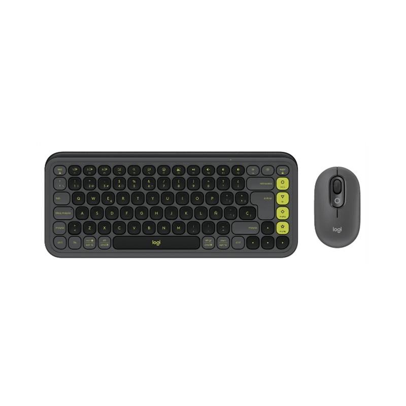 Combo Teclado y Mouse Inalámbrico, LOGITECH POP ICON, interfaz Bluetooth, Español, Negro