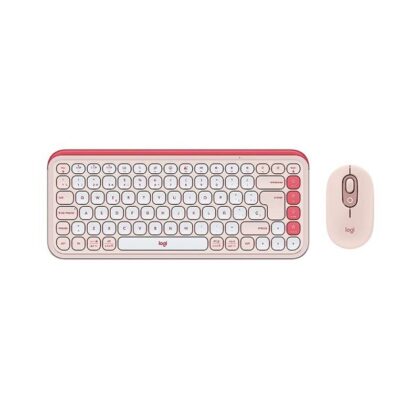 Combo Teclado y Mouse Inalámbrico, LOGITECH POP ICON, Interfaz Bluetooth, Español, Rosado
