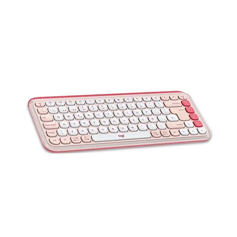 Combo Teclado y Mouse Inalámbrico, LOGITECH POP ICON, Interfaz Bluetooth, Español, Rosado