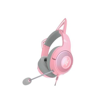 Headset Gaming RAZER Kraken Kitty V2, Chroma RGB, Micrófono integrado, Conexión USB 3.0, color rosado