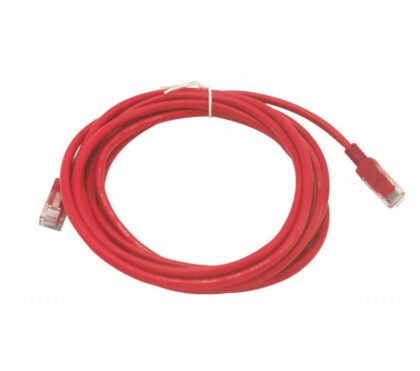 Cable UTP Cat6 T-VISION, 5 Metros, Color Rojo, Pass Fluke, 7x0.2mm