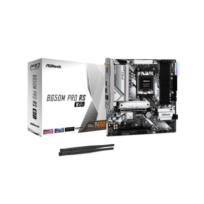 Tarjeta Madre ASROCK B650M Pro RS WiFi, AMD AM5 Series 9000, DDR5 7200, M.2, HDMI, DisplayPort, Wi-Fi 6E, Micro ATX