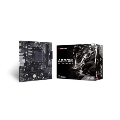 Tarjeta Madre BIOSTAR A520MT, AMD AM4, DDR4 4400, PCIe 3.0, SATA 6Gb/s, HDMI y DisplayPort, Micro ATX