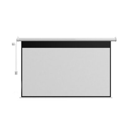 Pantalla de proyección Electrica T-Vision de 150", 16:9 HD, 2.18M x 3.31M alto x ancho, fibra de vidrio, control, blanca