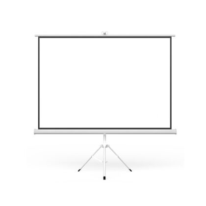 Pantalla de proyección manual T-Vision de 84", 4:3 HD, 1.23M x 1.64M alto x ancho, fibra de vidrio, con Tripode, blanca