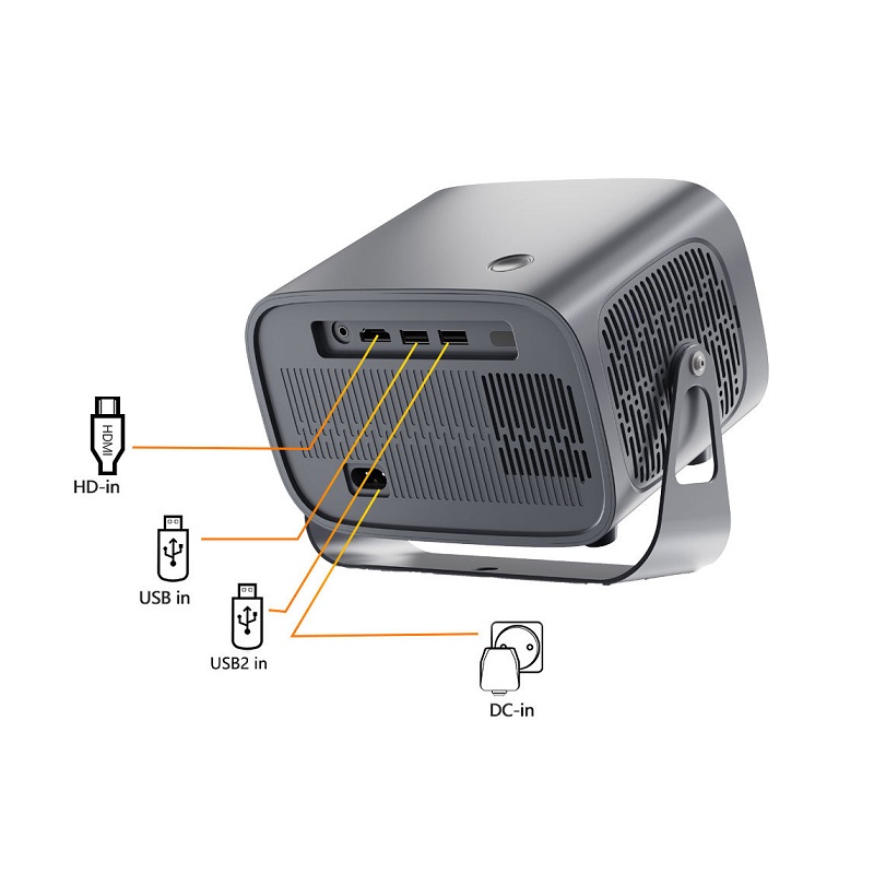 Proyector Velec A10 LED, (1280×720) 720p HD, 390 lumenes, Bluetooth 5.0, WiFi 6, HDMI, USB, Android 13