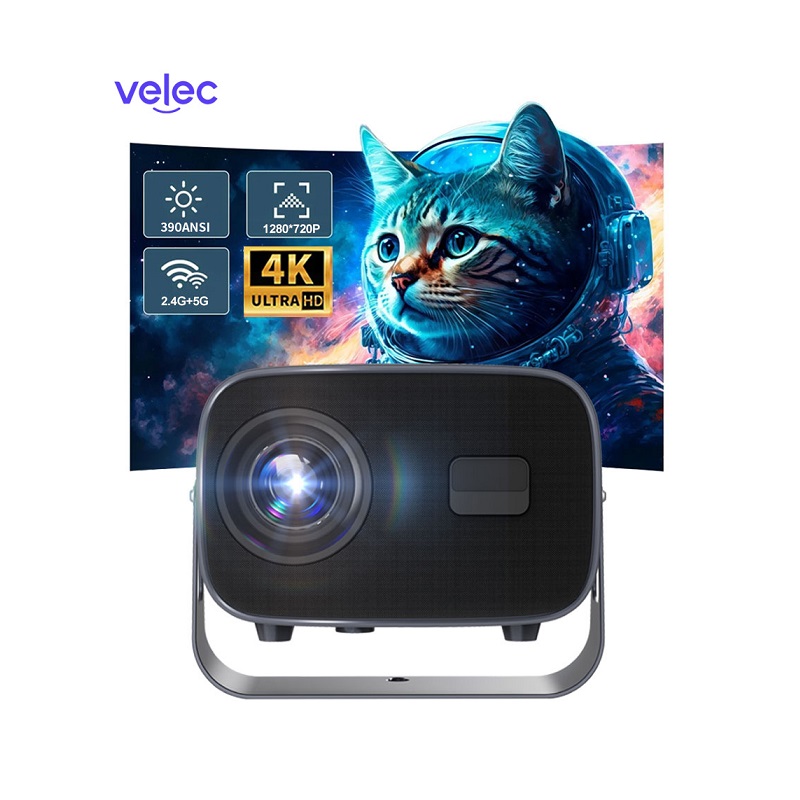 Proyector Velec A10 LED, (1280×720) 720p HD, 390 lumenes, Bluetooth 5.0, WiFi 6, HDMI, USB, Android 13