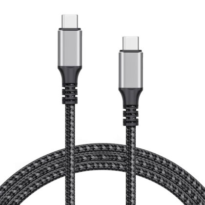 Cable USB 3.1 Tipo C T-VISION PD60W, Macho Macho, 2 Metros, 60W PD, Negro