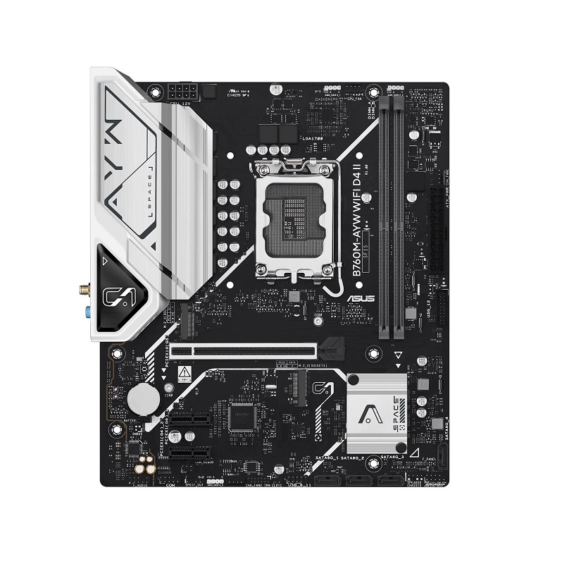 Tarjeta Madre ASUS B760M-AYW WIFI D4 II, LGA 1700, DDR4 5333, M.2, SATA 6Gb/s, HDMI, mATX, Aura Sync