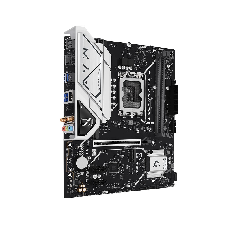 Tarjeta Madre ASUS B760M-AYW WIFI D4 II, LGA 1700, DDR4 5333, M.2, SATA 6Gb/s, HDMI, mATX, Aura Sync