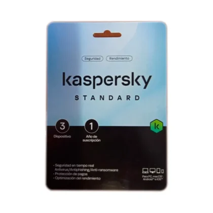 Programa Antivirus KASPERSKY Estandar para 3 Dispositivos, 1 año de suscripción