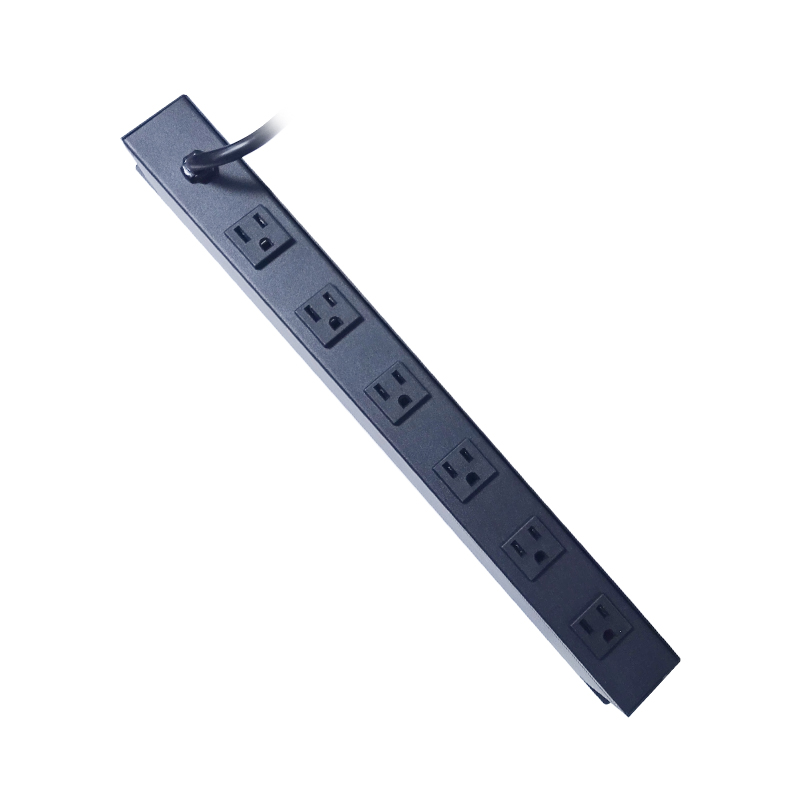 Regleta PDU T-VISION para Rack de 12 puertos frontal y trasero, con interruptor de encendido y apagado