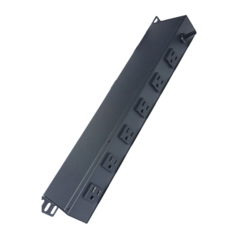 Regleta PDU T-VISION para Rack de 12 puertos frontal y trasero, con interruptor de encendido y apagado