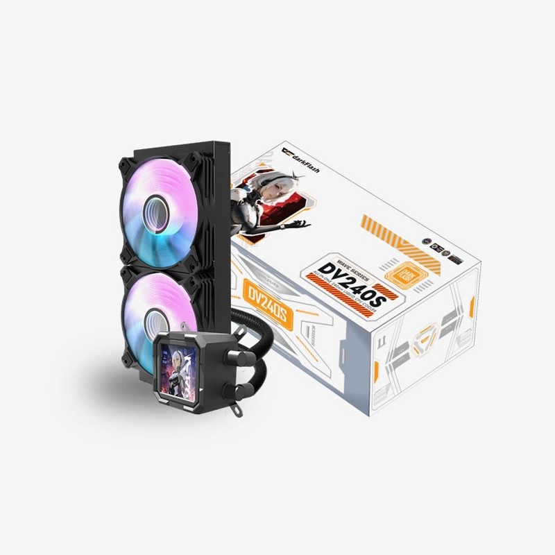 Sistema de Enfriamiento Liquido DarkFlash DV240S, Radiador 240mm, ARGB LED Dual Fan, 1800RPM