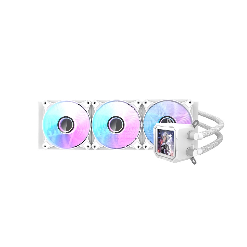 Sistema de Enfriamiento Liquido DarkFlash DV360S, Radiador 360mm, ARGB LED tri Fan, 1800RPM, Blanco