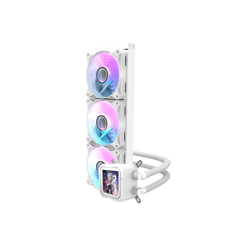 Sistema de Enfriamiento Liquido DarkFlash DV360S, Radiador 360mm, ARGB LED tri Fan, 1800RPM, Blanco