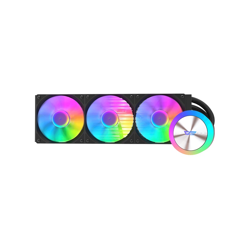 Sistema de Enfriamiento Liquido DarkFlash DG360, Radiador 360mm, ARGB LED tri Fan, 1800RPM, Negro