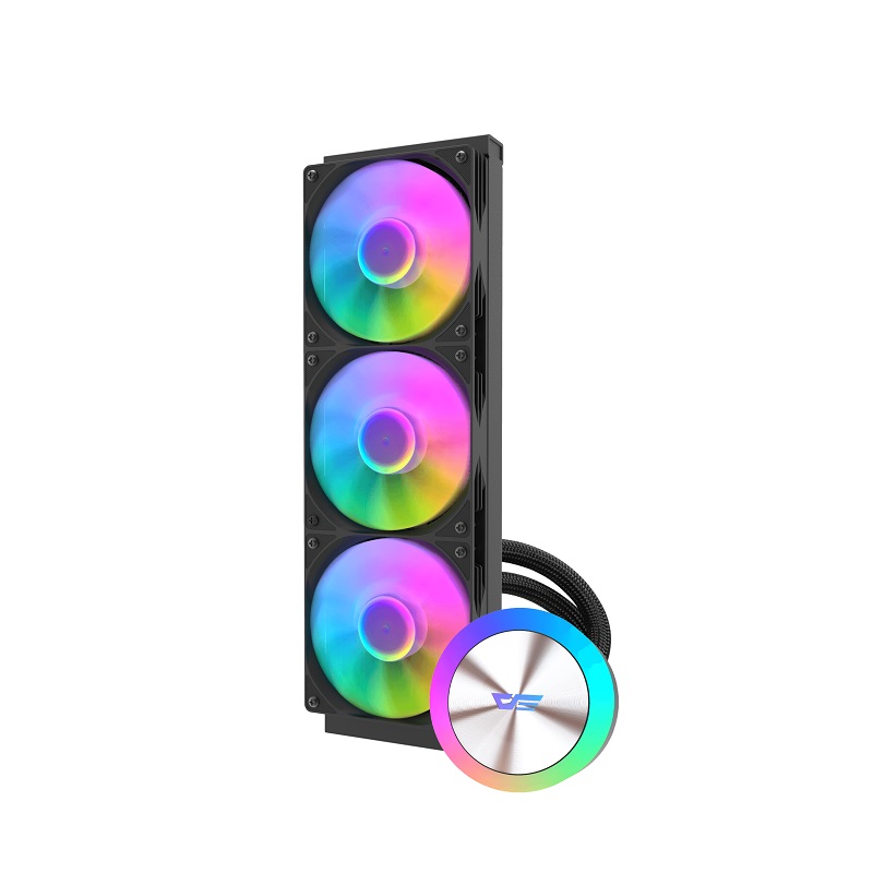 Sistema de Enfriamiento Liquido DarkFlash DG360, Radiador 360mm, ARGB LED tri Fan, 1800RPM, Negro