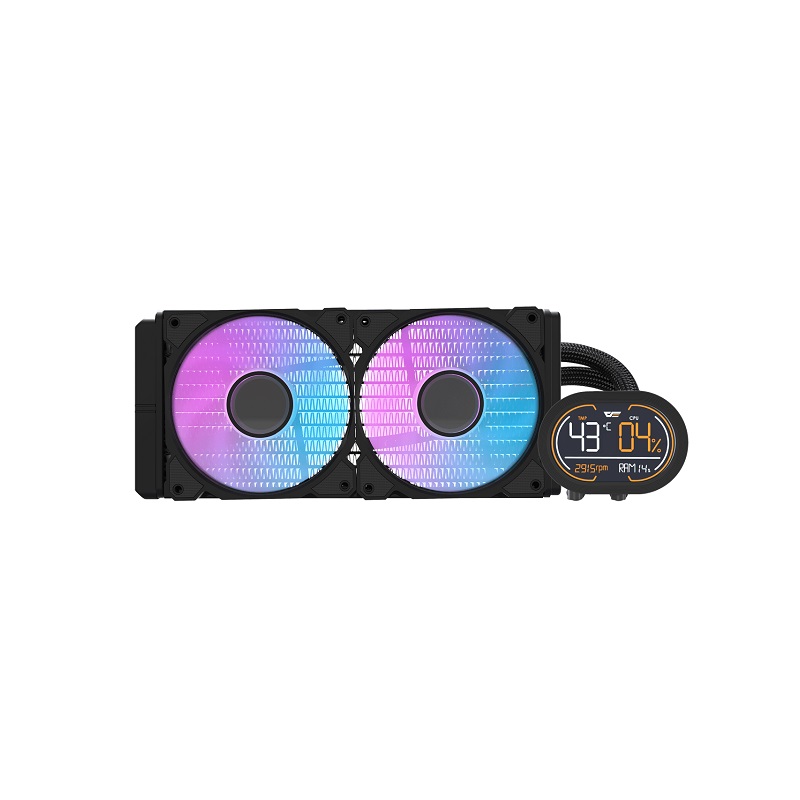 Sistema de Enfriamiento Liquido DarkFlash DH240D, Radiador 240mm, ARGB LED Dual Fan, 2000RPM, Negro