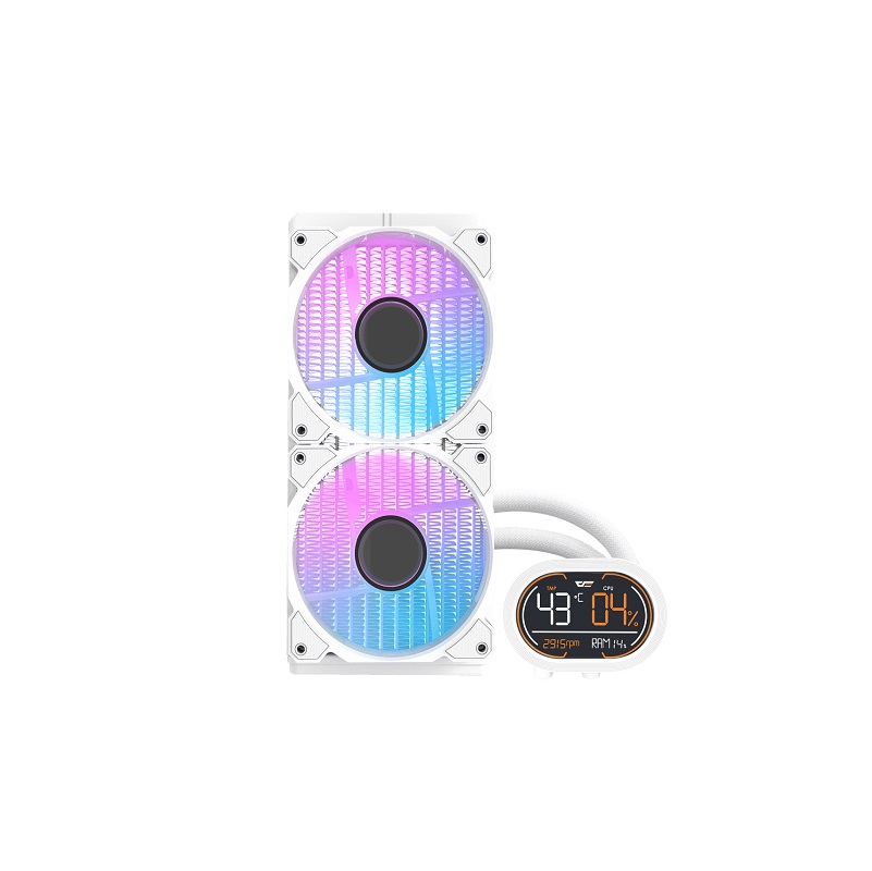 Sistema de Enfriamiento Liquido DarkFlash DH240D, Radiador 240mm, ARGB LED Dual Fan, 2000RPM, Blanco