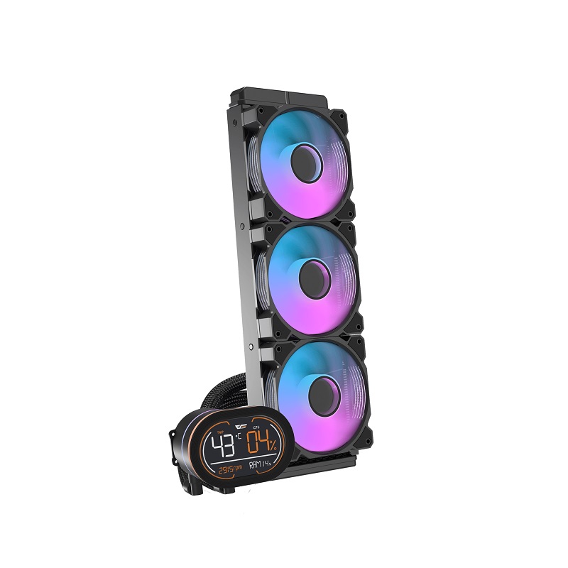 Sistema de Enfriamiento Liquido DarkFlash DH360D, Radiador 360mm, ARGB LED tri Fan, 2000RPM, Negro
