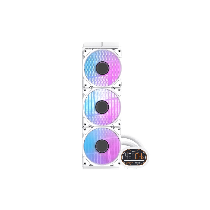 Sistema de Enfriamiento Liquido DarkFlash DH360D, Radiador 360mm, ARGB LED tri Fan, 2000RPM, Blanco