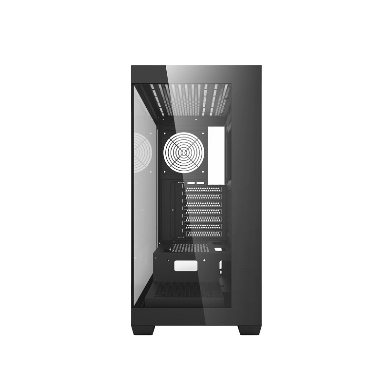 Gabinete Gaming DarkFlash DS900, ATX Mid Tower, Panel frontal y lateral de vidrio templado, no incluye abanicos, Color Negro