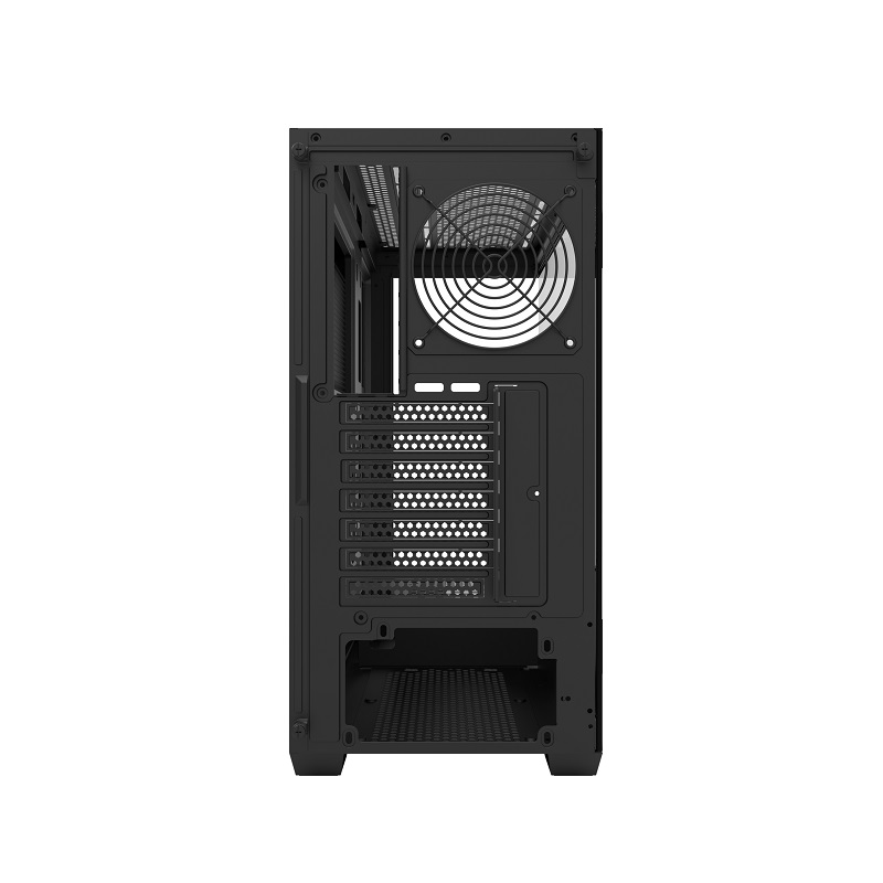 Gabinete Gaming DarkFlash DS900, ATX Mid Tower, Panel frontal y lateral de vidrio templado, no incluye abanicos, Color Negro