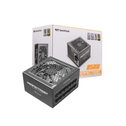 Fuente de poder DarkFlash PMT850, 850W, 80+ Gold, ATX 3.1 y PCIe 5.1, Full Modular, Negro