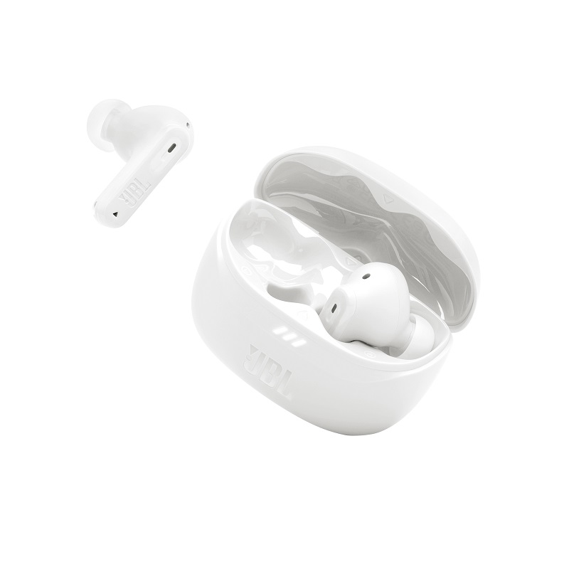 Audifonos JBL Tune Beam 2, Con estuche de carga, Estéreo, conexión inalámbrica Bluetooth 5.3, IP54, Blanco