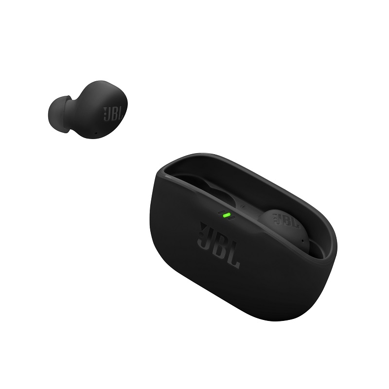Audífonos JBL Vibe Buds 2, Con estuche de carga, Estéreo, conexión inalámbrica Bluetooth 5.3, IP54, Negro