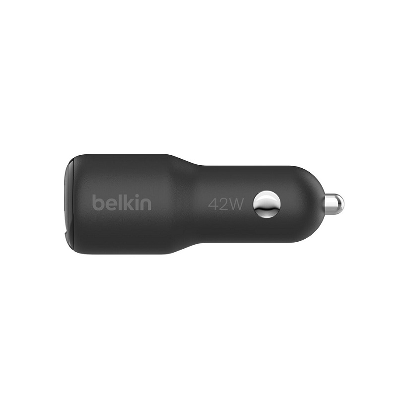 Cargador de Carro BELKIN CCB005BTBK, con puerto USB Tipo C y USB-A, con PPS 42W, Negro