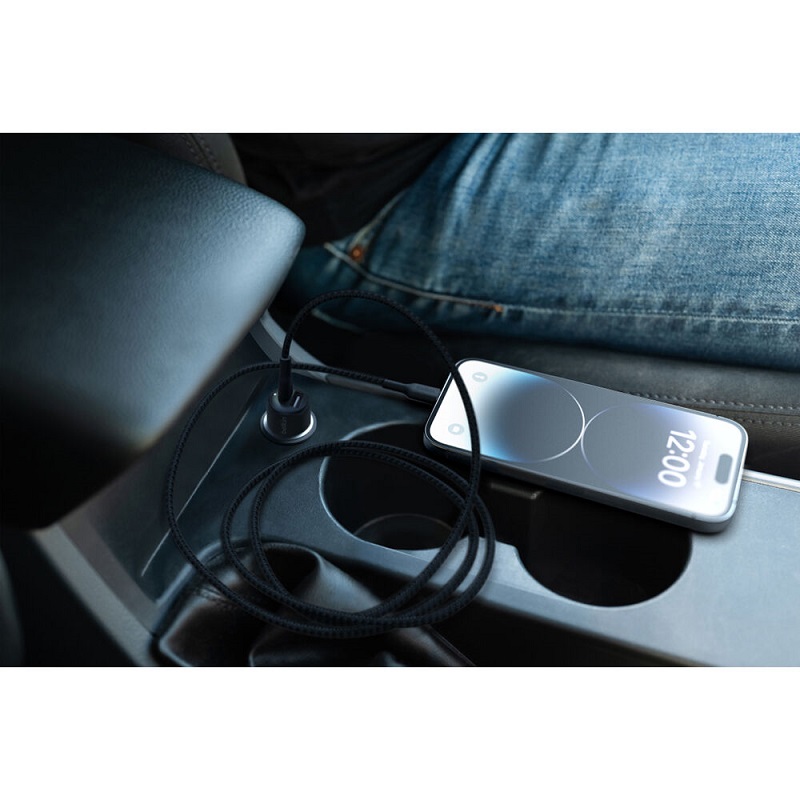 Cargador de Carro BELKIN CCB005BTBK, con puerto USB Tipo C y USB-A, con PPS 42W, Negro