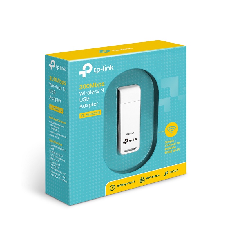 Adaptador USB Inalámbrico TP-LINK TL-WN821N de Alta Potencia a 300Mbps