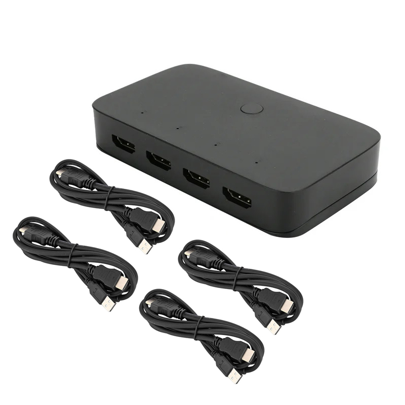 Switch KVM HDMI + USB de 4 puertos, 4k UHD FHD, 30Hz