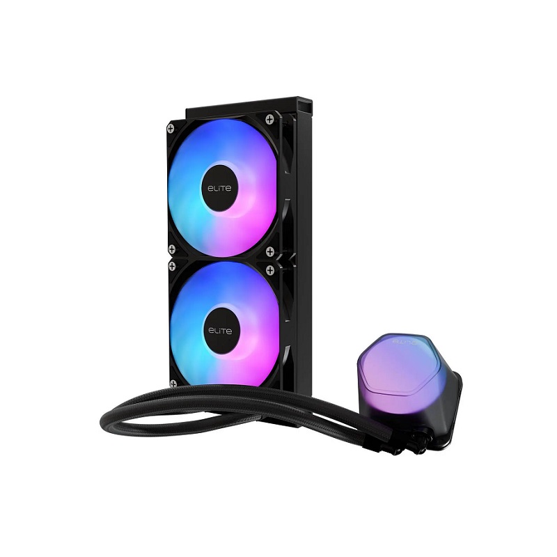 Sistema de Enfriamiento Liquido Cooler Master, 240 Elite Liquid ARGB, 240mm Dual Fan, 2100RPM, Negro