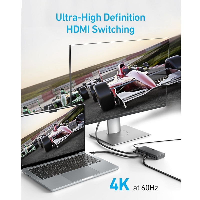 Switch HDMI (4x1) de 4 puertos de entrada y 1 salida, HDMI 4K 60Hz